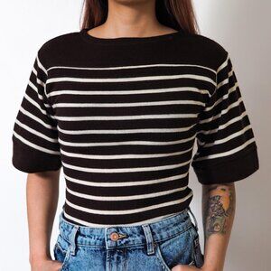 Stripe Knit Wide Sleeve Top